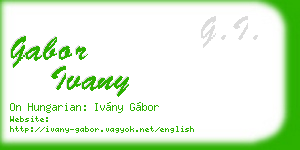 gabor ivany business card