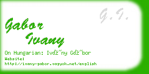 gabor ivany business card